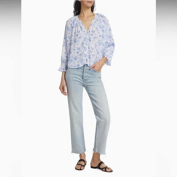 Rails Mariah Linen-Blend Floral Blouse - Picture 3 of 16